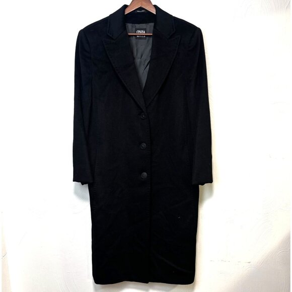 Cinzia Rocca Jackets & Blazers - Cinzia Rocca Pea Coat Black Wool Made In Italy Button Up Womens Mid-Length 14